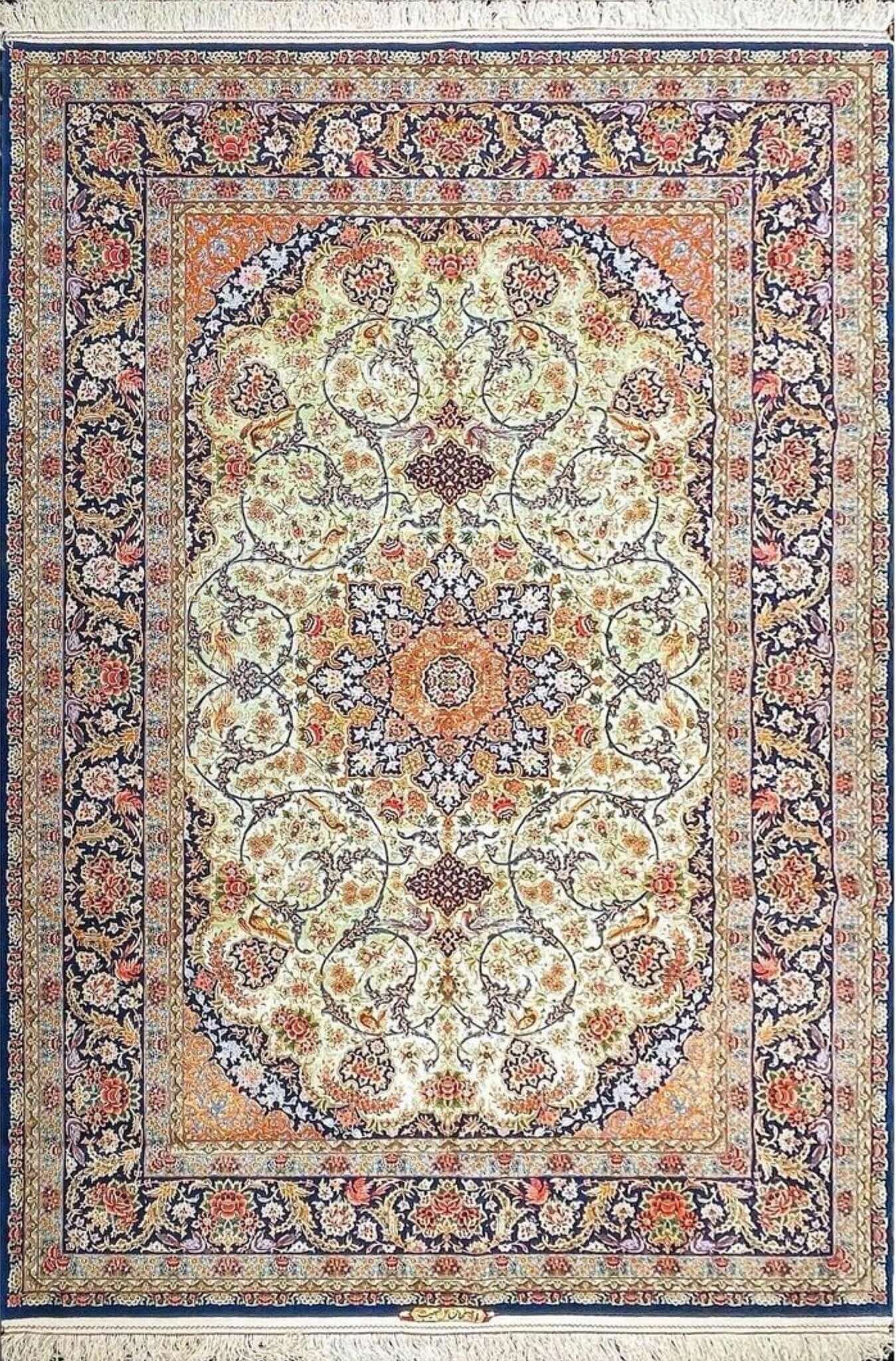 "Handmade Iranian light green carpet with intricate floral patterns and a central medallion design, showcasing traditional craftsmanship."
"Handmade Iranian light green carpet with intricate floral patterns and a central medallion design, showcasing traditional craftsmanship."